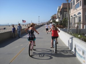 Biking on the beach