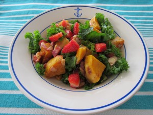 Seasonal Spring Strawberry Kale Salad